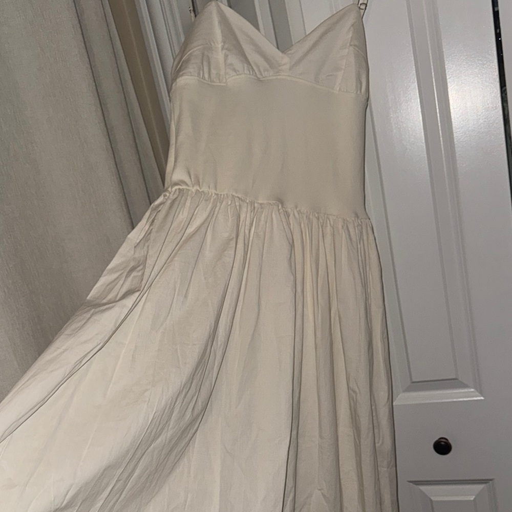 Elegant Cream Spaghetti Strap Dress